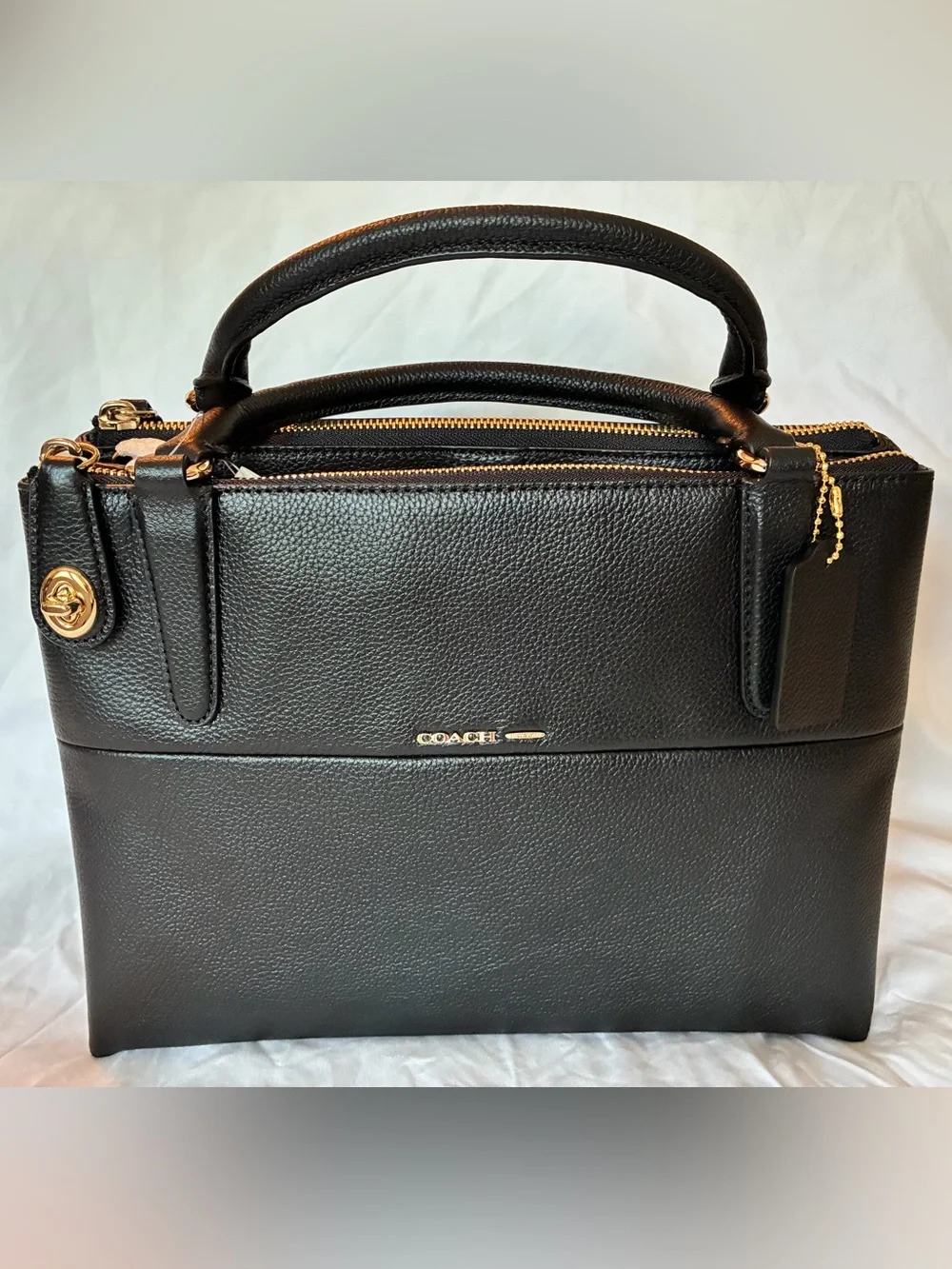COACH Small Turnlock Borough Bag in Pebbled Leather